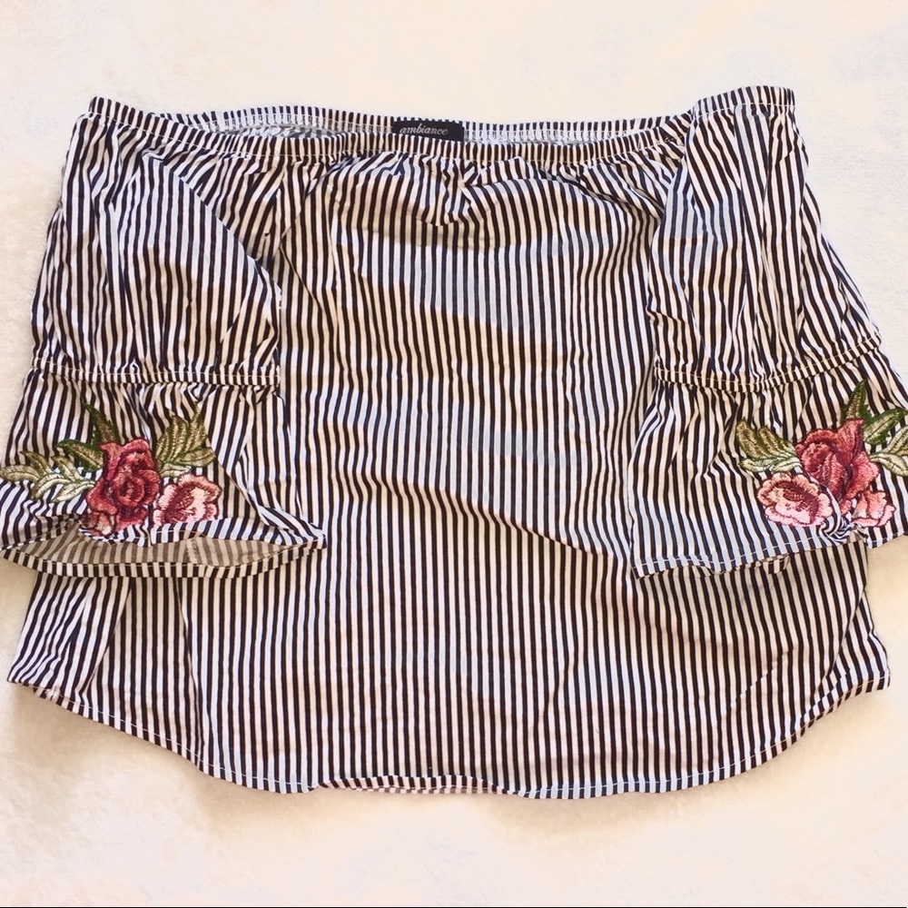 Striped Off the Shoulder Blouse NEW